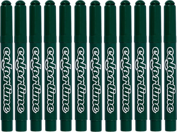 Colortime stift, 5 mm lijn, groen, 12 stuks