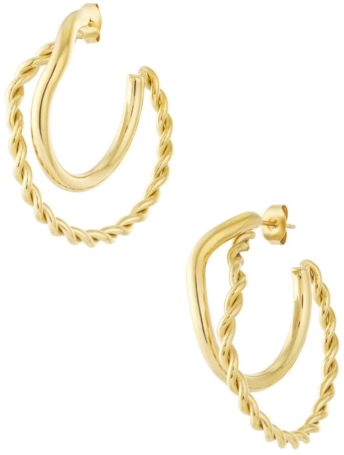 Organic braided hoop earrings