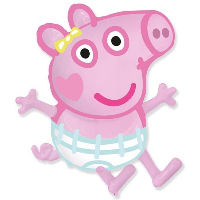 Ballon en Aluminium, Rose, Peppa Pig Evie, 60 Cm