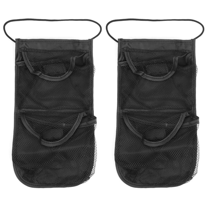 2 Pièces Pochette pour Balle de Golf en Maille de Nylon Golf Grande Capacité Support de Transport pour 36 Balles avec Corde black