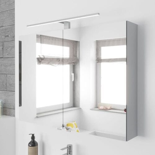 MEGABAD Profi Collection mirror cabinet with 2 doors and surface mounted light 90 cm LHMSP9064B90WEM