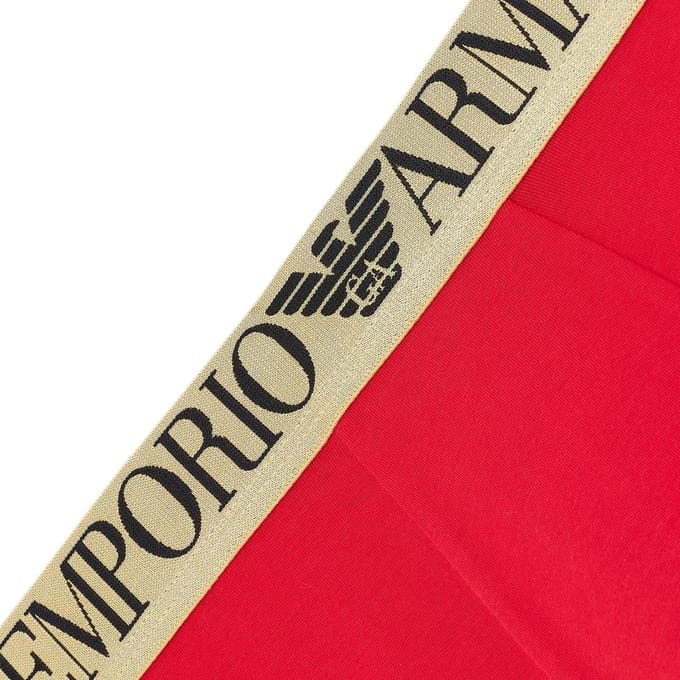 Emporio Armani Elastische Logo Jacquard Tailleband Boxer Brief Heren ondergoed Rood 111389-4F595-10374 M beige