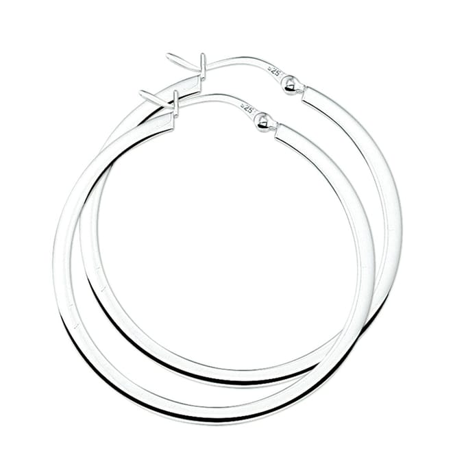 TFT Oorring Vierkante Buis Zilver Glanzend 2.5 mm x 40 mm