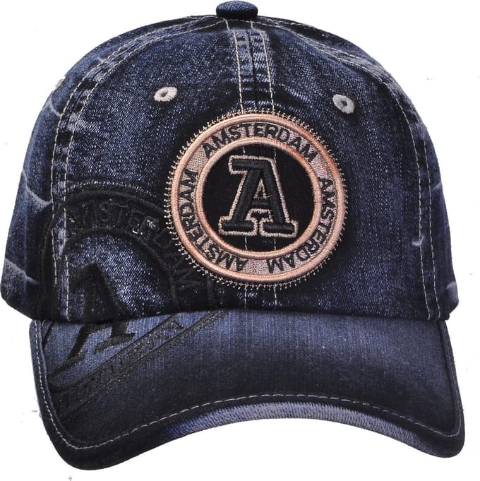 Robin Ruth - Baseball pet - Amsterdam - Denim - Zwart stone washed