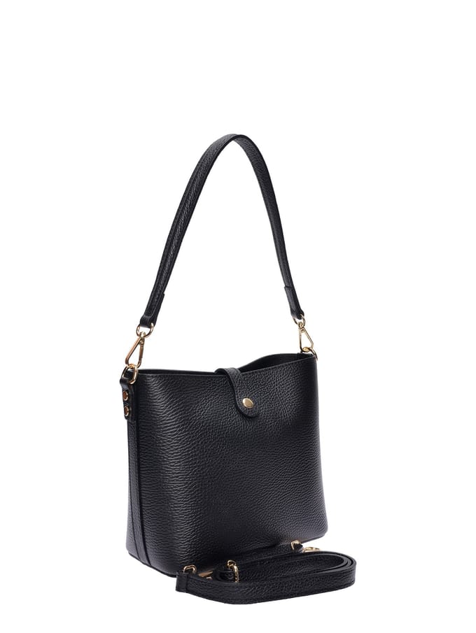 Roberta M Zwart Rundleer Tas