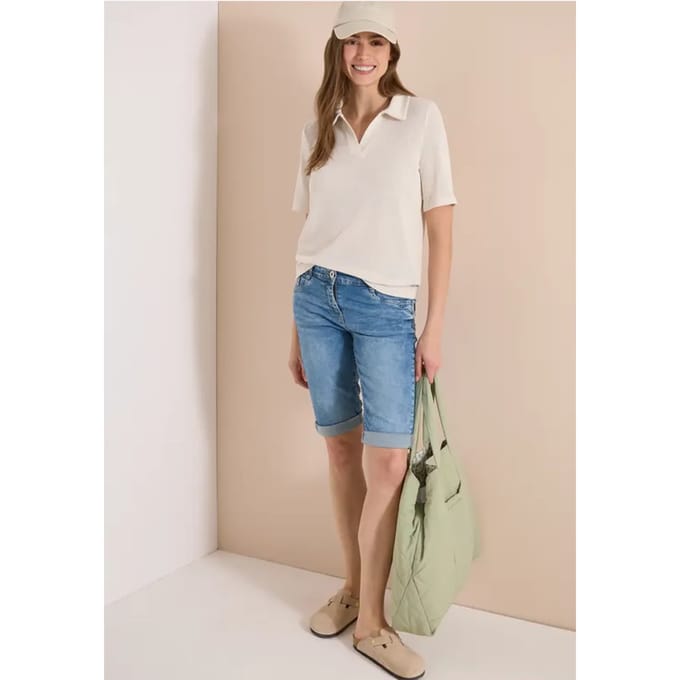 Denim shorts met Slim Legs