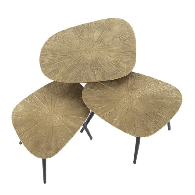 Hoyz Collection - Salontafel Set-3 Vierhoekig Ray - Brons/Goud Metaal