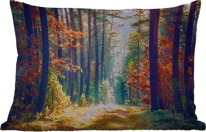 Buitenkussens - Bos - Zon - Natuur - Herfst - 60x40 cm - Weerbestendig
