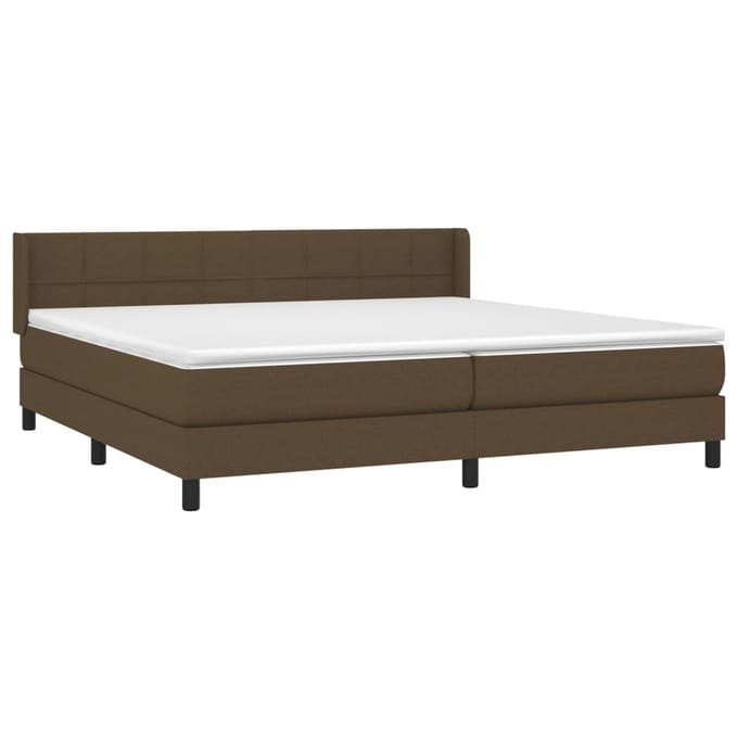 vidaXL - Boxspring - met - matras - stof - donkerbruin - 200x200 - cm
