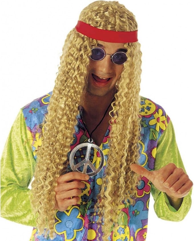 Hippie pruik met hoofdband