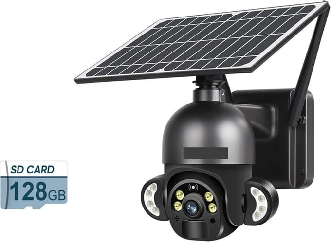 Beveiligingscamera Buiten - IP Camera - Woning Bewaken - 4G Simkaart Ondersteuning - 4MP Resolutie - Wit