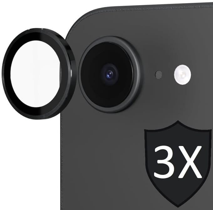 Camera Screenprotector geschikt voor iPhone 16e - 3x Volledig Dekkend Glas Screen Protector
