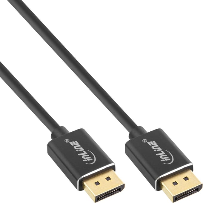 Dunne premium DisplayPort kabel - versie 1.4 (5K/8K 60Hz) / zwart - 1 meter
