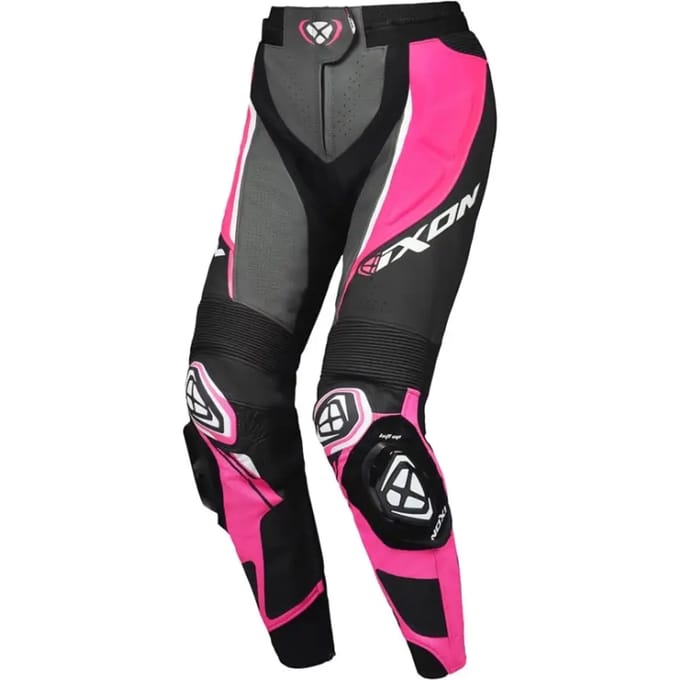 Ixon Vortex 3 PT L Zwart Roze Wit Dames Leren Motorbroek - Broek