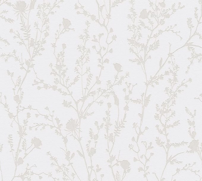 TAKKEN BEHANG | Floraal - Lichtgrijs Wit - A.S. Création Casual Living