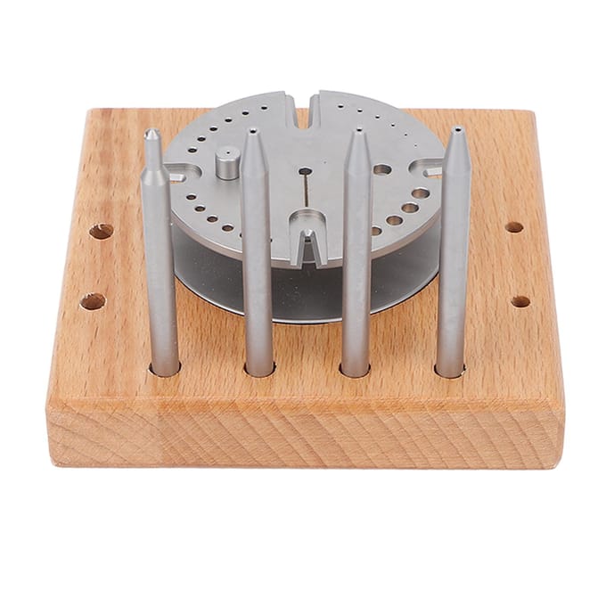 Uurwerk Balanswiel Stand Houten Basis Pin Punch Uurwerk Balanswiel Haarveer Houder Set gray