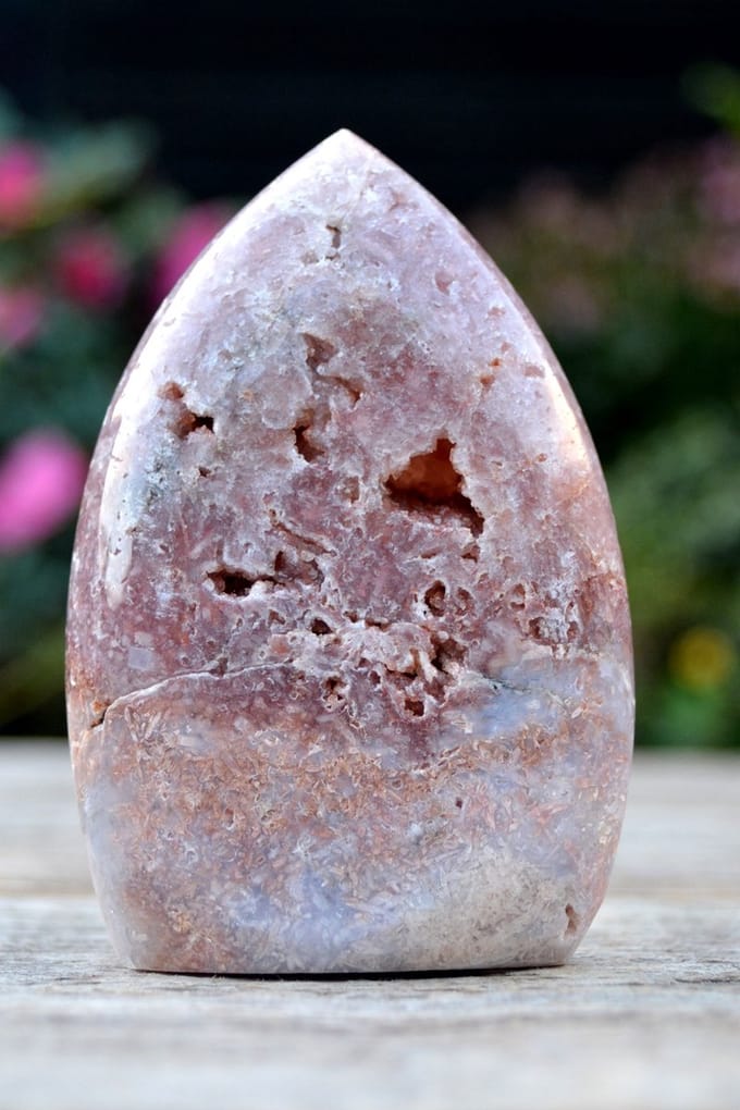 Decoratief edelsteen roze Amethist sculptuur # 9