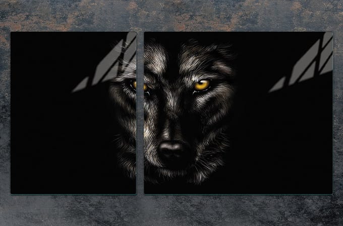 TMK ArtDeko - Snijplank - Glas - 100x52 cm - Wolf Print