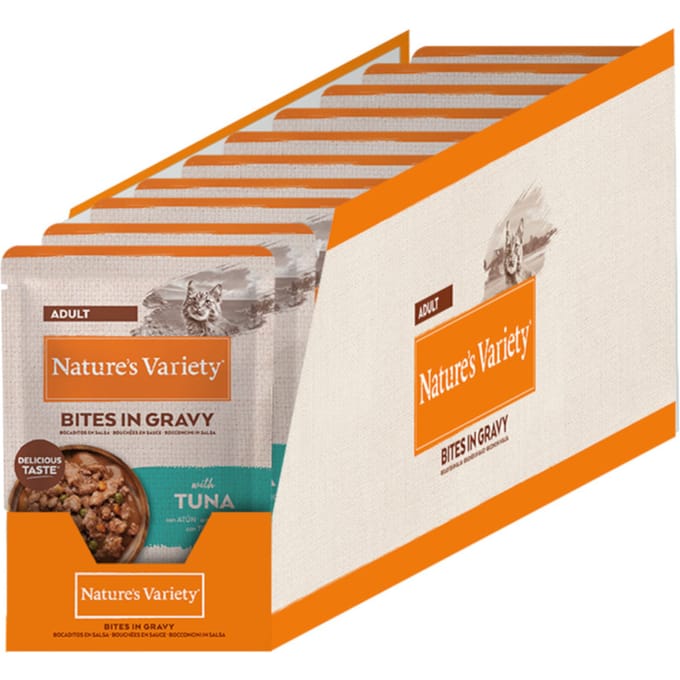 Nature's Variety Bites in Saus 22 x 85 g Kattenvoer - met Tonijn