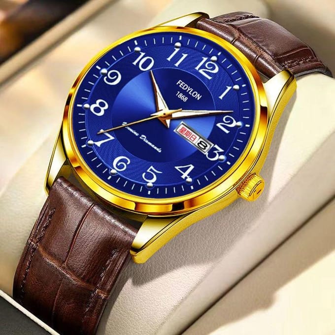 Montre de Fête Étudiante Garçon Ins Haut-Joli Style Coréen Simple Étudiant de Collège Minimum blue