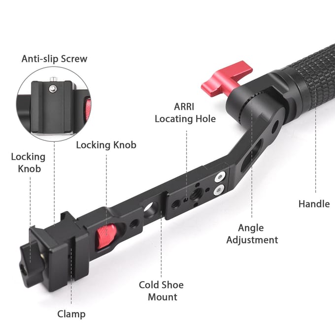 Verstelbare Sling Handgreep Gimbal Sling Handvat Snelontgrendeling Gimbal Grip Compatibel met DJI RS 2/ zwart