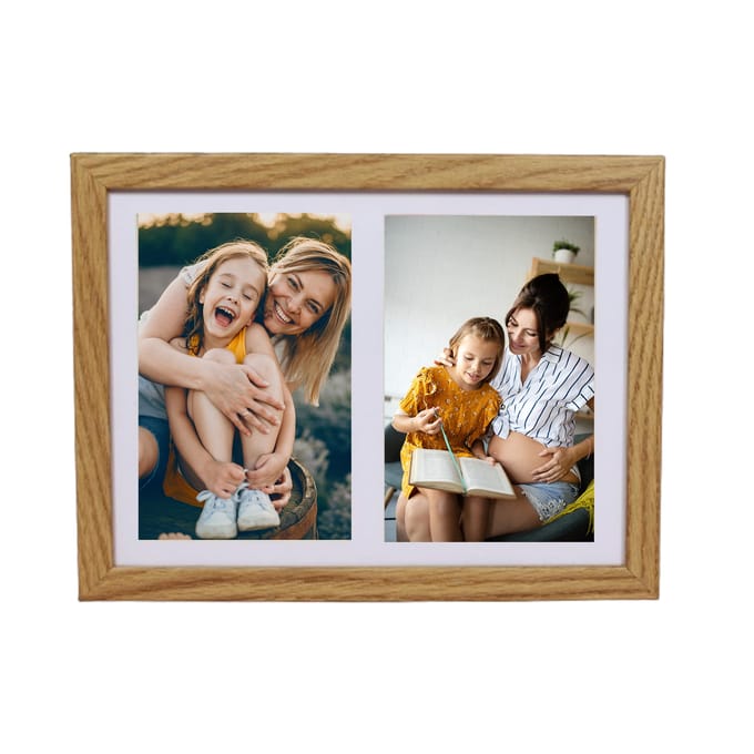 BASIC Serie - Fotolijst - 17x23 cm - Dubbelframe - MDF - Eiken