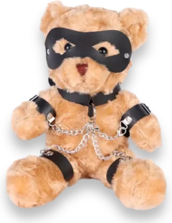Erotische Bondage Teddy Bear Knuffel In Chain Bruin