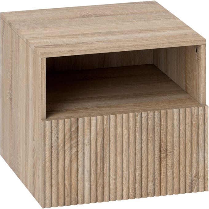 4goodz Nachtkastje hangend greeploos ontwerp met open vak en lade -