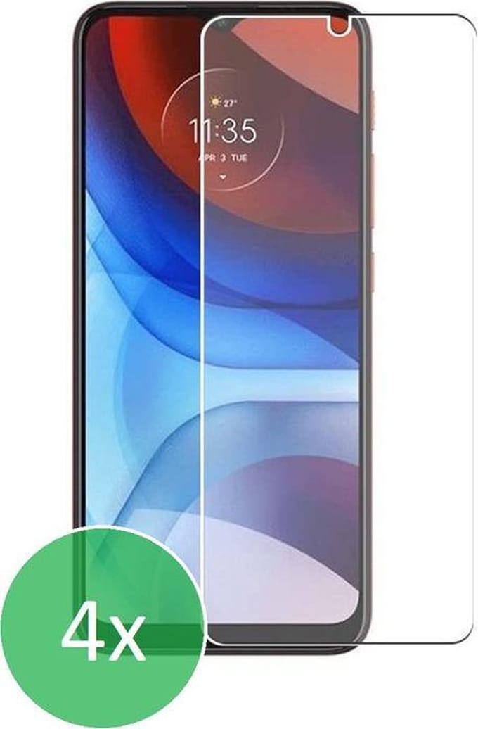 Geschikt Voor: Motorola Moto E7i Power - 4x Screenprotector - screen protector - glas - bescherm - beschermglas