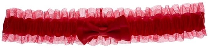 Kousenband rood met strikje