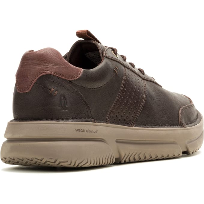 Hush Puppies Baylor Leren Heren Sneakers Bruin