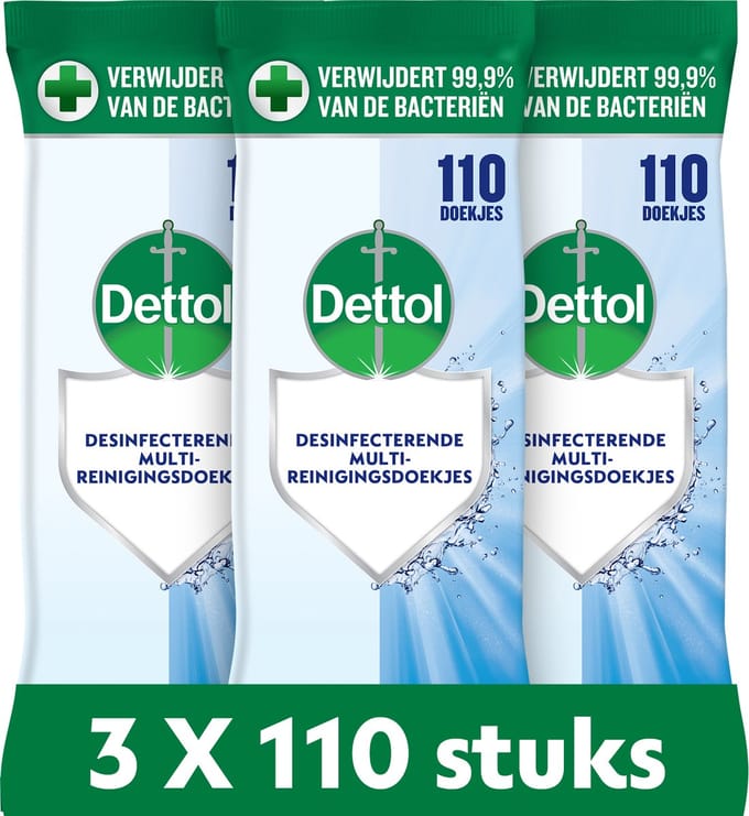 Dettol Doekjes Cleanser 110st - 3 Stuks - Voordeelverpakking