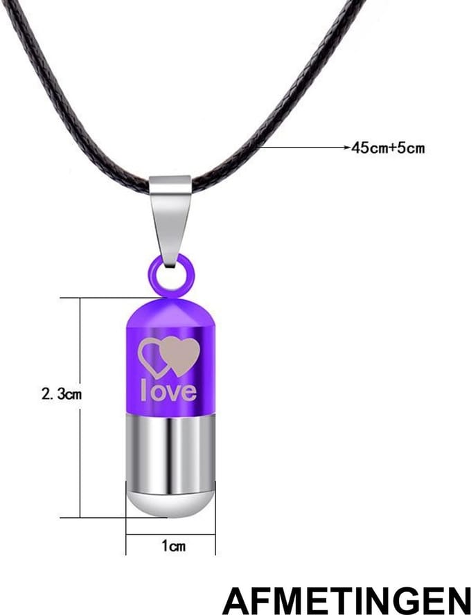 Fako Bijoux® - Ketting Ashanger / Assieraad - Love - Roze