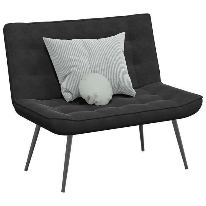 vidaXL - Bankje - 110x74x84 - cm - fluweel - zwart