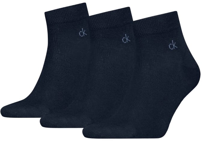 Calvin Klein - Quartersokken Heren - 3 paar CK Sokken - Navy - Maat 39/42