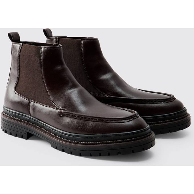 PU Schort Voorzijde Chelsea-laars | Chocolate | Size 44