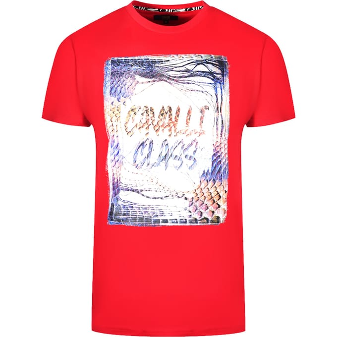 Cavalli Class Box Logo Rode T-Shirt