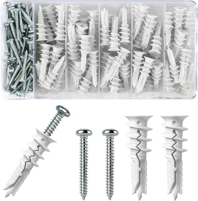 Solidchoice - 140 Stuks Gipsplaten Pluggen met Schroeven Set
