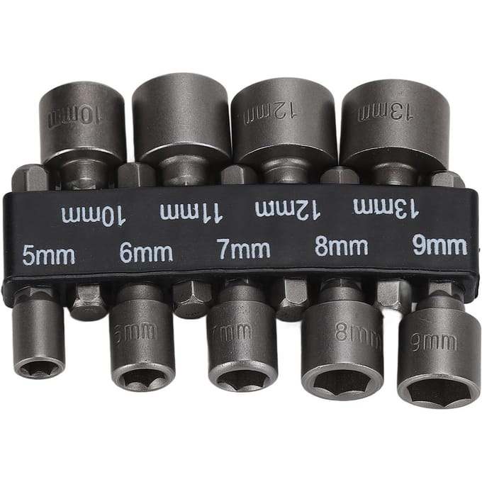 9 Stuks Dopbits 1/4 inch Zeskant Schacht Chroom-Vanadium Staal Schroevendraaierdoppen met Opberghouder