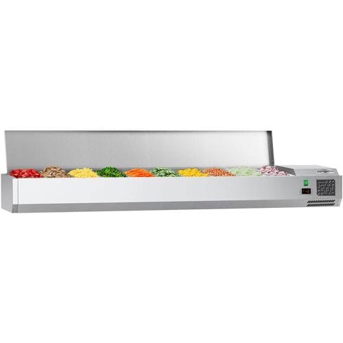 GGM Gastro Kühlaufsatzvitrine ECO - 2000x335mm - 10x GN 1/4 Zilver