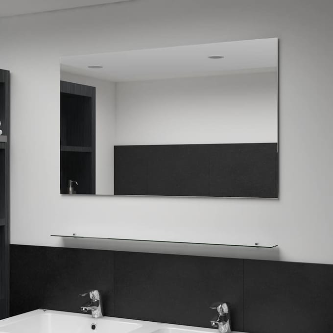 vidaXL - Wandspiegel - met - schap - 100x60 - cm - gehard - glas