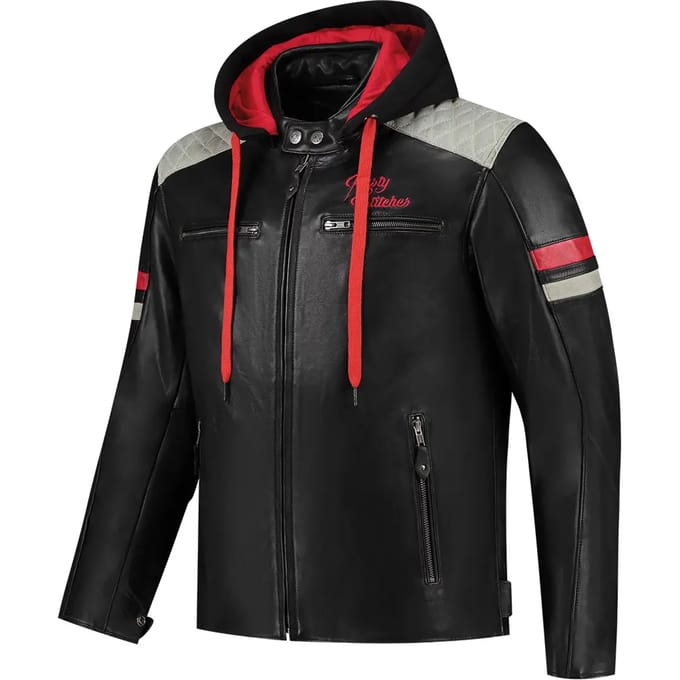 Motorcycle leren jack met capuchon Rusty Stitches Jack Jari V2