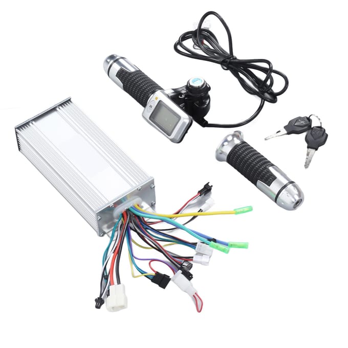 3648V 1000W Elektrische Fiets Controller met Snelheidsregeling Gashandvat LCD Display Kit gray