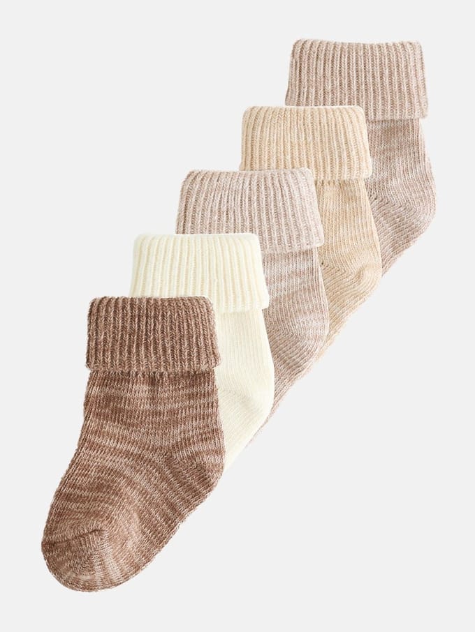 Next - Pasgeboren unisex - Babysokken met omslag - Bruin