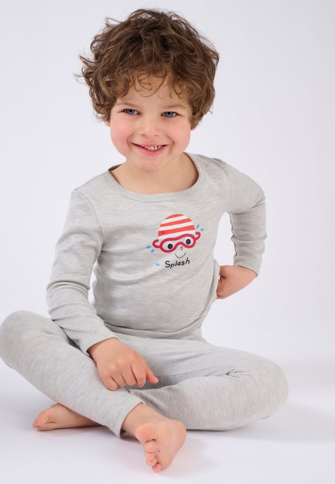 Damart - Thermolactyl T-shirts met zeefdruk voor kinderen - Kinderen - Grijs - 8 JAAR