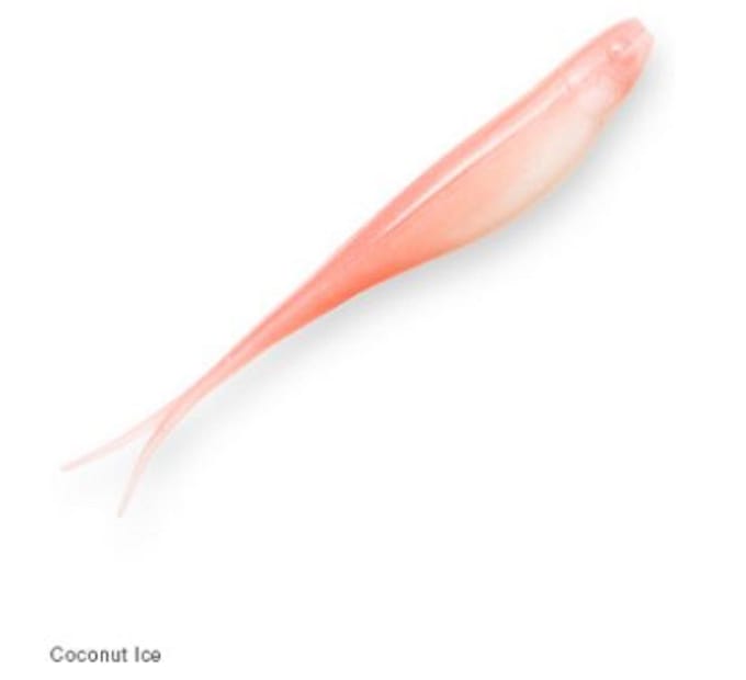 Zman Soft Lure Jerk ShadZ Geparfumeerd 7 Inch 4/Pack Coconut Ice Glow (3489) white