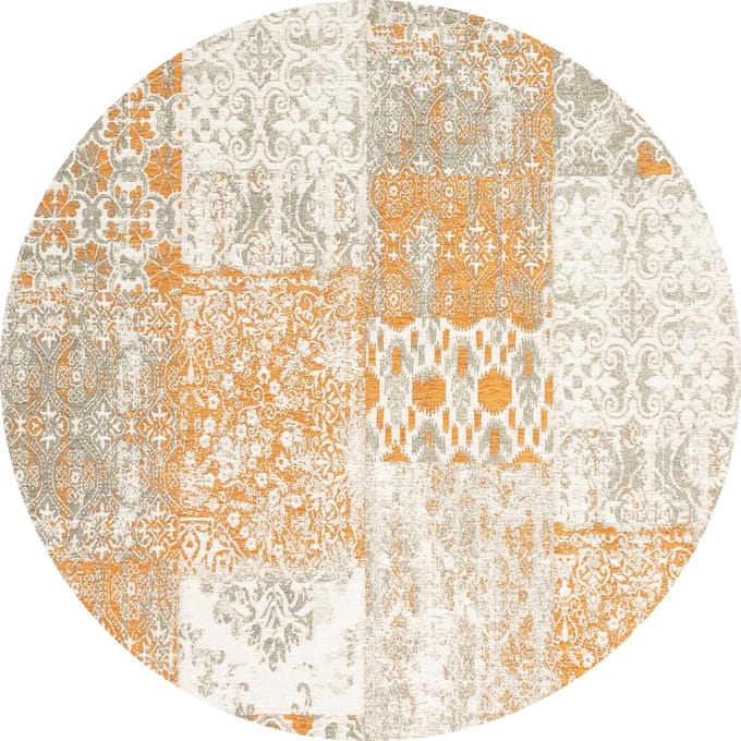 Vintage rond vloerkleed - Patchwork - Tapijten woonkamer - Monarch - 140cm ø
