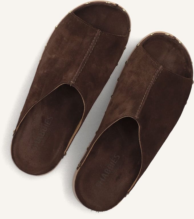 Shabbies Amsterdam - Carry Mila Clog Suède Donkerbruin - Maat 39