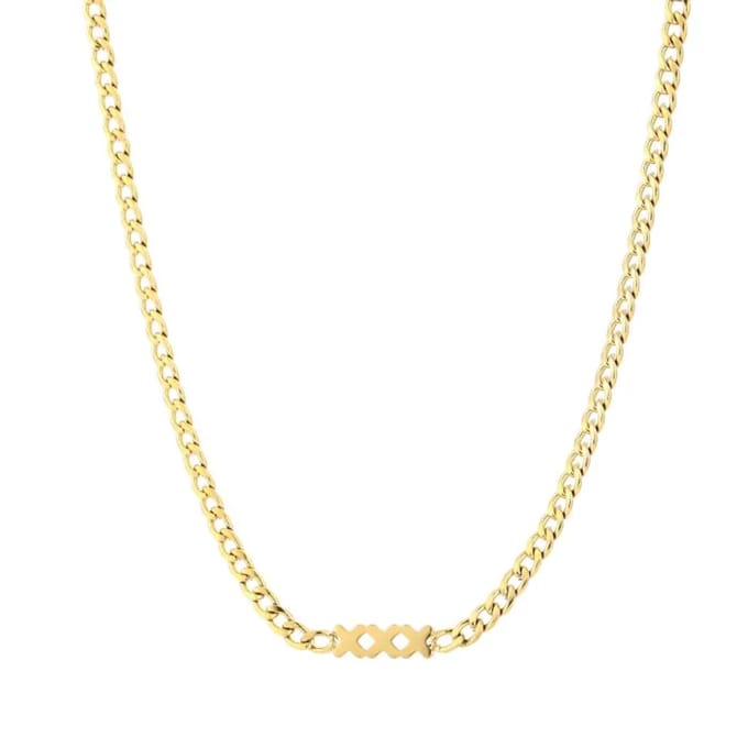 Bijoutheek Collier Platte Schakel XXX Amsterdam Goud