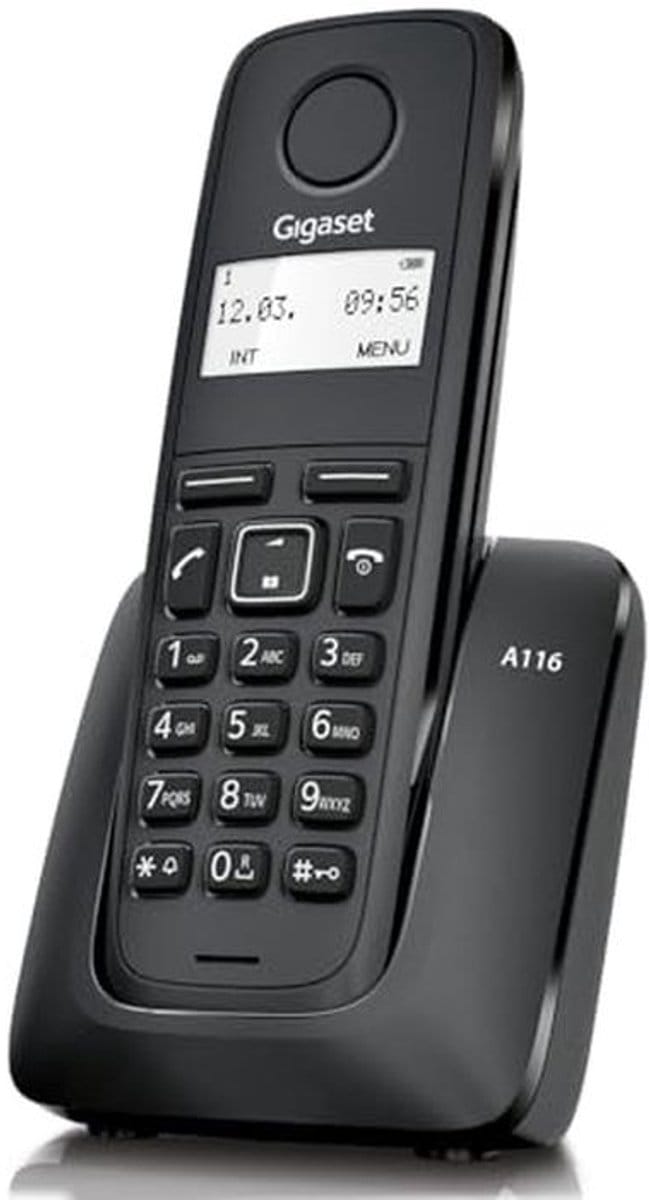 Draadloze Telefoon - DECT Huistelefoon - Thuis Bellen - Groot Verlicht Display - 50 Contacten - Zwart